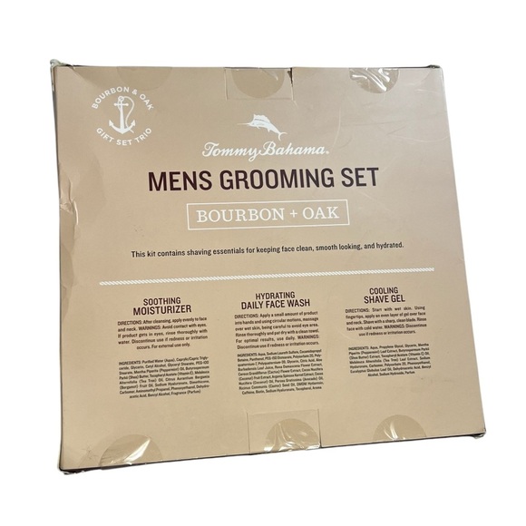 NEW Tommy Bahama Bourbon & Oak Gift Set TRIO MOISTURIZER FACE WASH SHAVE GEL - Picture 2 of 5